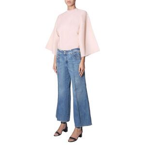 GIVENCHY Women's Cropped Knit Top with Wide Sleeves Women PINK Sweaters &